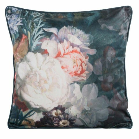 Poszewka dekoracyjna 45x45 Velvet 111 zielona kremowa ze wzorem kwiatowym welurowa Eurofirany Poszewka dekoracyjna 45x45 Velvet 111 zielona kremowa ze wzorem kwiatowym welurowa Eurofirany