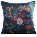 Poszewka dekoracyjna 45x45 Velvet 112 granatowa ze wzorem kwiatowym welurowa Eurofirany Poszewka dekoracyjna 45x45 Velvet 112 granatowa ze wzorem kwiatowym welurowa Eurofirany