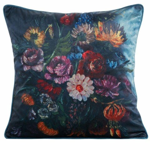 Poszewka dekoracyjna 45x45 Velvet 112 granatowa ze wzorem kwiatowym welurowa Eurofirany Poszewka dekoracyjna 45x45 Velvet 112 granatowa ze wzorem kwiatowym welurowa Eurofirany