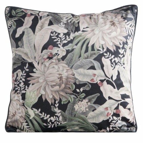 Poszewka dekoracyjna 45x45 Velvet 114 czarna beżowa ze wzorem kwiatowym welurowa Eurofirany Poszewka dekoracyjna 45x45 Velvet 114 czarna beżowa ze wzorem kwiatowym welurowa Eurofirany