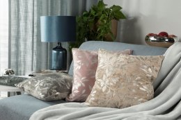 Poszewka dekoracyjna 45x45 Velvet srebrne gałązki beżowa Eurofirany