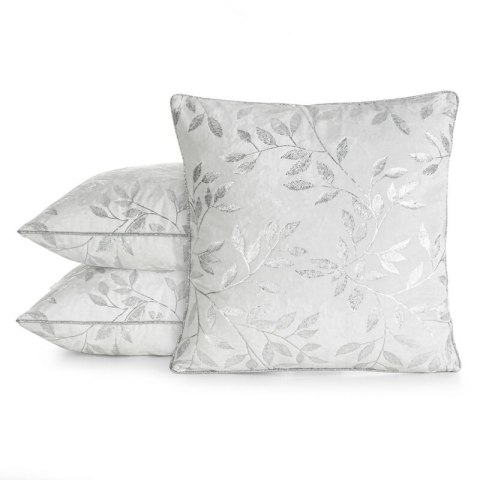 Poszewka dekoracyjna 45x45 Velvet srebrne gałązki kremowa Eurofirany Poszewka dekoracyjna 45x45 Velvet srebrne gałązki kremowa Eurofirany