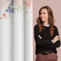 Zasłona 135x250 Arlena biała różowa kwiaty gotowa na przelotkach Z10 Eurofirany Zasłona 135x250 Arlena biała różowa kwiaty gotowa na przelotkach Z10 Eurofirany