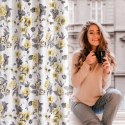 Zasłona 140x250 Delia biała żółta szara kwiaty gotowa na przelotkach Z10 Eurofirany Zasłona 140x250 Delia biała żółta szara kwiaty gotowa na przelotkach Z10 Eurofirany
