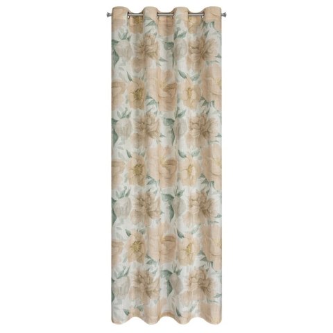 Zasłona 140x250 Karla naturalna ruda kwiaty gotowa na przelotkach Z10 Eurofirany Zasłona 140x250 Karla naturalna ruda kwiaty gotowa na przelotkach Z10 Eurofirany