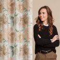 Zasłona 140x250 Karla naturalna ruda kwiaty gotowa na przelotkach Z10 Eurofirany Zasłona 140x250 Karla naturalna ruda kwiaty gotowa na przelotkach Z10 Eurofirany