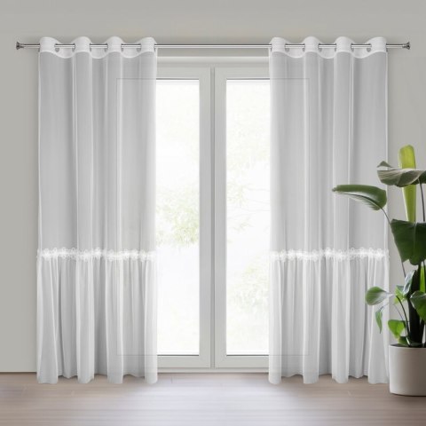 Firana gotowa Alison 140x250 biała na przelotkach Eurofirany Firana gotowa Alison 140x250 biała na przelotkach Eurofirany