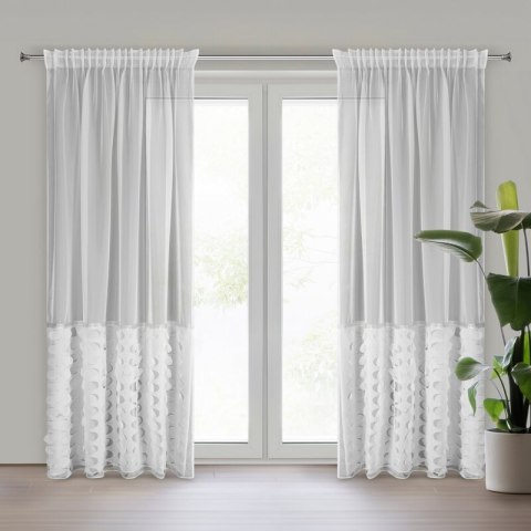 Firana gotowa Debora 140x270 biała na taśmie Eurofirany Firana gotowa Debora 140x270 biała na taśmie Eurofirany