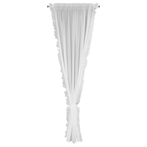 Firana gotowa Kathy 140x270 biała na taśmie + troczek Eurofirany Firana gotowa Kathy 140x270 biała na taśmie + troczek Eurofirany