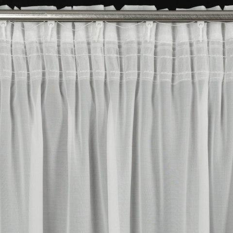 Firana gotowa Kathy 140x270 biała na taśmie + troczek Eurofirany Firana gotowa Kathy 140x270 biała na taśmie + troczek Eurofirany