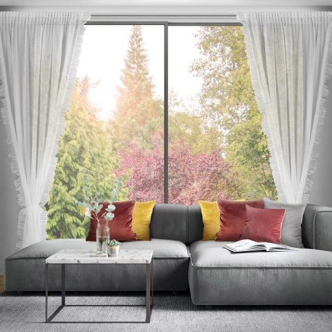 Firana gotowa Kathy 140x270 biała na taśmie + troczek Eurofirany Firana gotowa Kathy 140x270 biała na taśmie + troczek Eurofirany