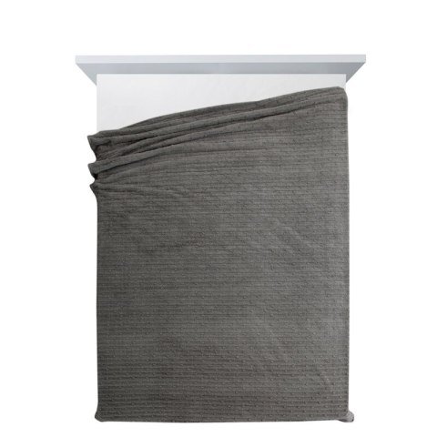 Koc narzuta z mikrofibry 200x220 stalowy miękki Lisa z wytłaczanym wzorem pasów D91 Koc narzuta z mikrofibry 200x220 stalowy miękki Lisa z wytłaczanym wzorem pasów D91