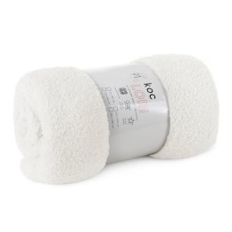 Koc narzuta z mikrofibry typu flano 170x210 biały miękki Lori D91