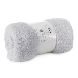 Koc narzuta z mikrofibry typu flano 170x210 srebrny miękki Lori D91