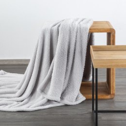 Koc narzuta z mikrofibry typu flano 170x210 srebrny miękki Lori D91