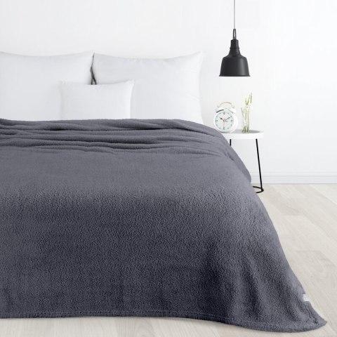 Koc narzuta z mikrofibry typu flano 170x210 stalowy miękki Lori D91 Koc narzuta z mikrofibry typu flano 170x210 stalowy miękki Lori D91