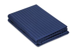 Pościel adamaszkowa 160x200 granatowa 47 jednobarwna 1cm paski Matex