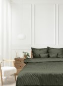 Pościel adamaszkowa 220x200 zielona oliwkowa 35 jednobarwna 1cm paski Matex Pościel adamaszkowa 220x200 zielona oliwkowa 35 jednobarwna 1cm paski Matex