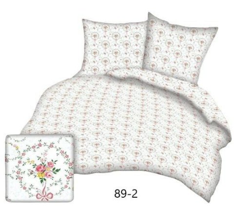 Pościel bawełniana 160x200 biała wianuszki wianki czerwone 89/2 bawełna Max Pościel bawełniana 160x200 biała wianuszki wianki czerwone 89/2 bawełna Max