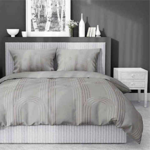 Pościel satynowa 160x200 beżowa gemetria 4605 A Home Satin 64 Pościel satynowa 160x200 beżowa gemetria 4605 A Home Satin 64