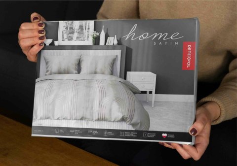 Pościel satynowa 160x200 beżowa gemetria 4605 A Home Satin 64 Pościel satynowa 160x200 beżowa gemetria 4605 A Home Satin 64