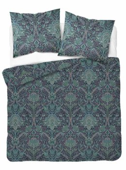 Pościel satynowa 160x200 granatowa turkusowa ornamenty 4600 A Home Satin 64