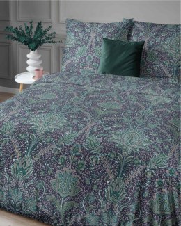 Pościel satynowa 160x200 granatowa turkusowa ornamenty 4600 A Home Satin 64