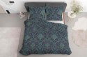 Pościel satynowa 160x200 granatowa turkusowa ornamenty 4600 A Home Satin 64