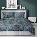 Pościel satynowa 160x200 granatowa turkusowa ornamenty 4600 A Home Satin 64