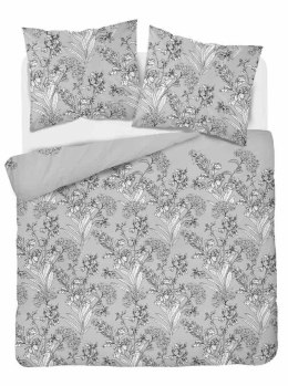 Pościel satynowa 160x200 szara kwiaty 4601 A Home Satin 64