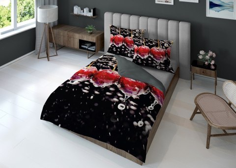 Pościel z mikrofibry 3D 160x200 czarna czerwona szara 4185 A mikro 28 Pościel z mikrofibry 3D 160x200 czarna czerwona szara 4185 A mikro 28