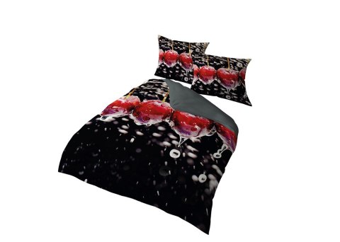 Pościel z mikrofibry 3D 160x200 czarna czerwona szara 4185 A mikro 28 Pościel z mikrofibry 3D 160x200 czarna czerwona szara 4185 A mikro 28