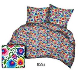 Poszewka bawełniana 50x60 łowicka biała kolorowe kwiatki 859a bawełna Max