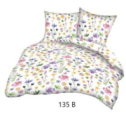Poszewka bawełniana 70x80 biała łączka kolorowe kwiatki 135b bawełna Max
