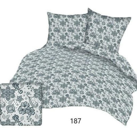 Poszewka bawełniana 70x80 biała szare kwiatki 187 bawełna Max Poszewka bawełniana 70x80 biała szare kwiatki 187 bawełna Max