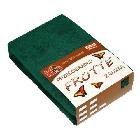 Prześcieradło frotte z gumką 80x180 zielone butelkowe 074 grube 200g/m2 KARO Prześcieradło frotte z gumką 80x180 zielone butelkowe 074 grube 200g/m2 KARO
