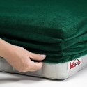 Prześcieradło frotte z gumką 80x180 zielone butelkowe 074 grube 200g/m2 KARO Prześcieradło frotte z gumką 80x180 zielone butelkowe 074 grube 200g/m2 KARO