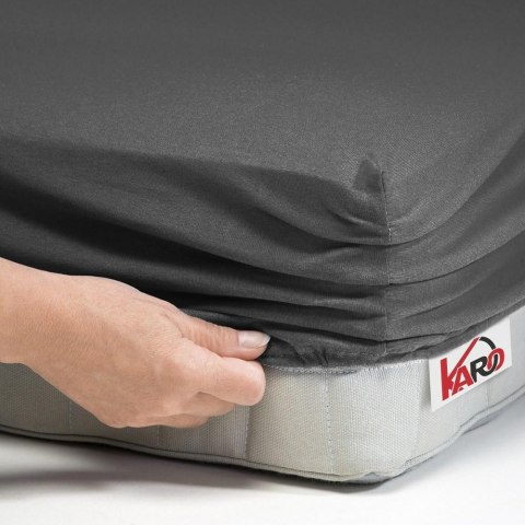 Prześcieradło jersey z gumką 80x180 antracytowe 072 grube 150g/m2 KARO Prześcieradło jersey z gumką 80x180 antracytowe 072 grube 150g/m2 KARO