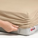 Prześcieradło jersey z gumką 80x180 beżowe 009 grube 150g/m2 KARO Prześcieradło jersey z gumką 80x180 beżowe 009 grube 150g/m2 KARO