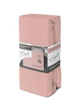 Prześcieradło jersey z gumką soft 140x200 różowe na materac 25 cm
