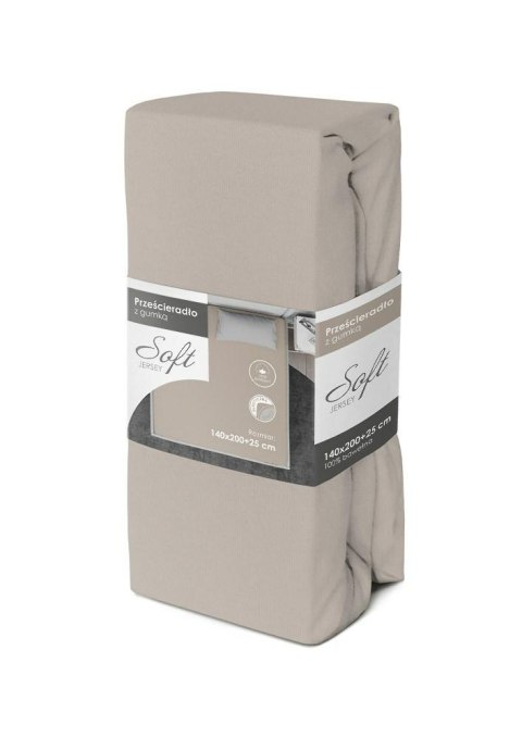 Prześcieradło jersey z gumką soft 140x200 szare na materac 25 cm Prześcieradło jersey z gumką soft 140x200 szare na materac 25 cm