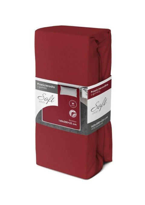 Prześcieradło jersey z gumką soft 160x200 czerwone na materac 25 cm Prześcieradło jersey z gumką soft 160x200 czerwone na materac 25 cm