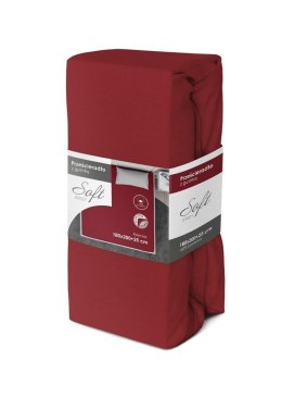 Prześcieradło jersey z gumką soft 180x200 czerwone na materac 25 cm