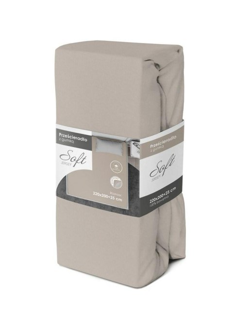 Prześcieradło jersey z gumką soft 220x200 szare na materac 25 cm Prześcieradło jersey z gumką soft 220x200 szare na materac 25 cm