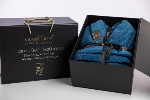 Szlafrok frotte unisex Lama Soft L granatowy 450 gsm ze 100% bawełny uszlachetnionej wełną lamy Nefretete Szlafrok frotte unisex Lama Soft L granatowy 450 gsm ze 100% bawełny uszlachetnionej wełną lamy Nefretete