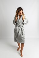 Szlafrok frotte unisex Lama Soft XL srebrny 450 gsm ze 100% bawełny uszlachetnionej wełną lamy Nefretete Szlafrok frotte unisex Lama Soft XL srebrny 450 gsm ze 100% bawełny uszlachetnionej wełną lamy Nefretete