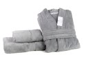 Szlafrok frotte unisex Opulence L srebrny 450 gsm ze 100% bawełny egipskiej Nefretete Szlafrok frotte unisex Opulence L srebrny 450 gsm ze 100% bawełny egipskiej Nefretete
