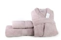 Szlafrok frotte unisex Opulence S pudrowy róż 450 gsm ze 100% bawełny egipskiej Nefretete Szlafrok frotte unisex Opulence S pudrowy róż 450 gsm ze 100% bawełny egipskiej Nefretete
