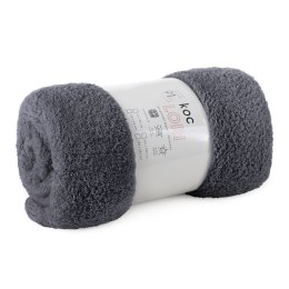 Koc narzuta na fotel typu flano 70x160 stalowy z mikrofibry miękki Lori D91