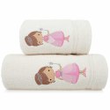 Okrycie kąpielowe niemowlęce 100x100 Zosia kremowy ręcznik z kapturkiem Baby Okrycie kąpielowe niemowlęce 100x100 Zosia kremowy ręcznik z kapturkiem Baby